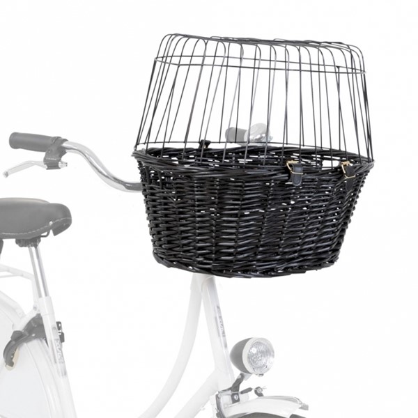 Bild von Trixie Fahrradkorb aus Weide mit Gitter - schwarz