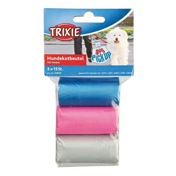 Bild von Trixie Hundekot-Beutel mit Henkel - 3 x 15 Stück